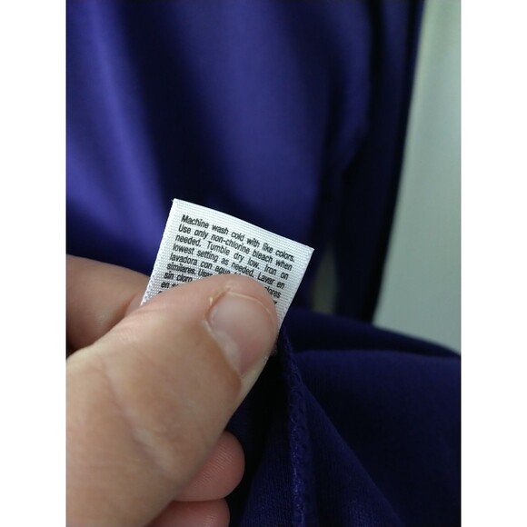 St. Johns Bay Woman M Classic Mock Purple Turtleneck Long Sleeve Layer Casual - Picture 6 of 8